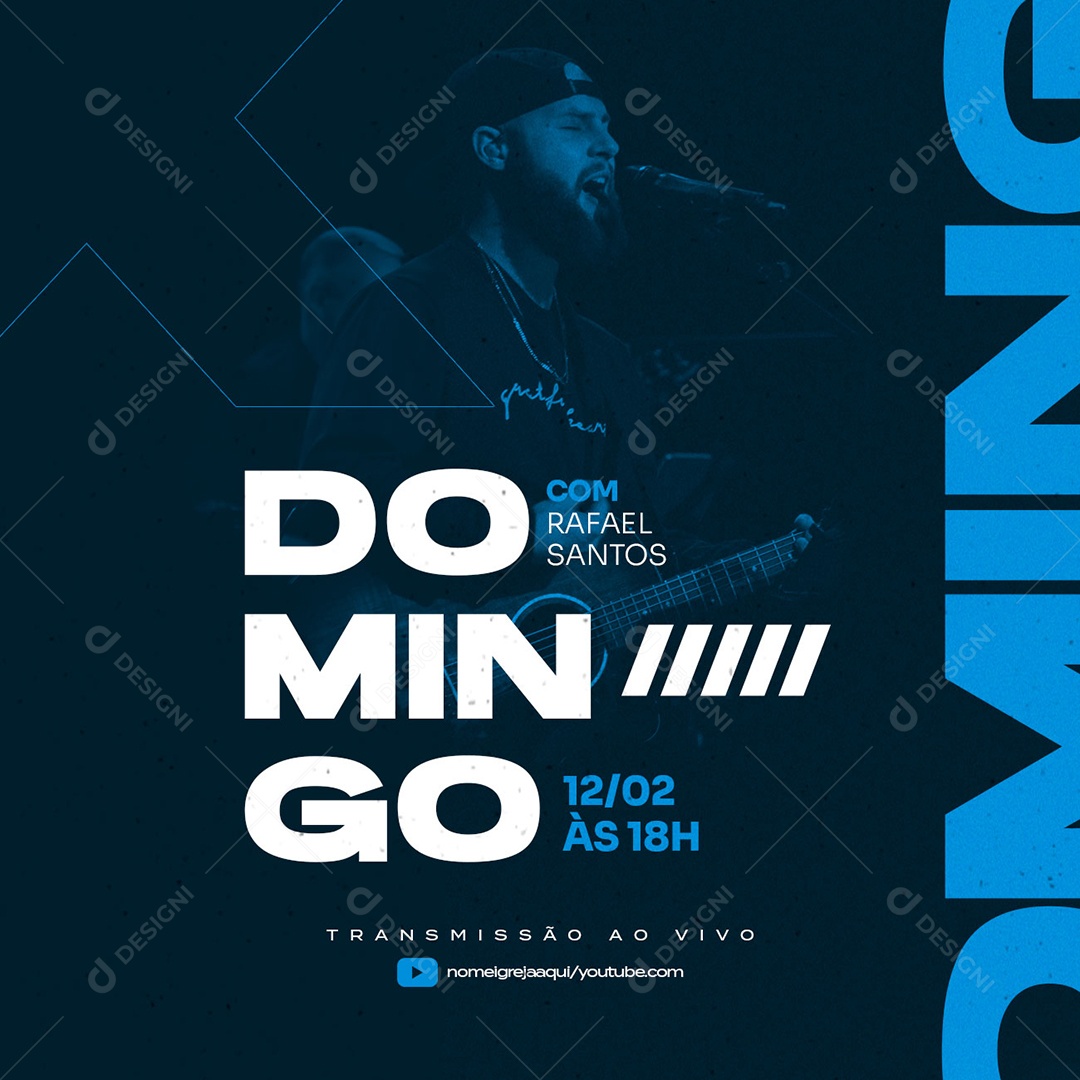 Domingo Culto Igreja Gospel Social Media PSD Editável