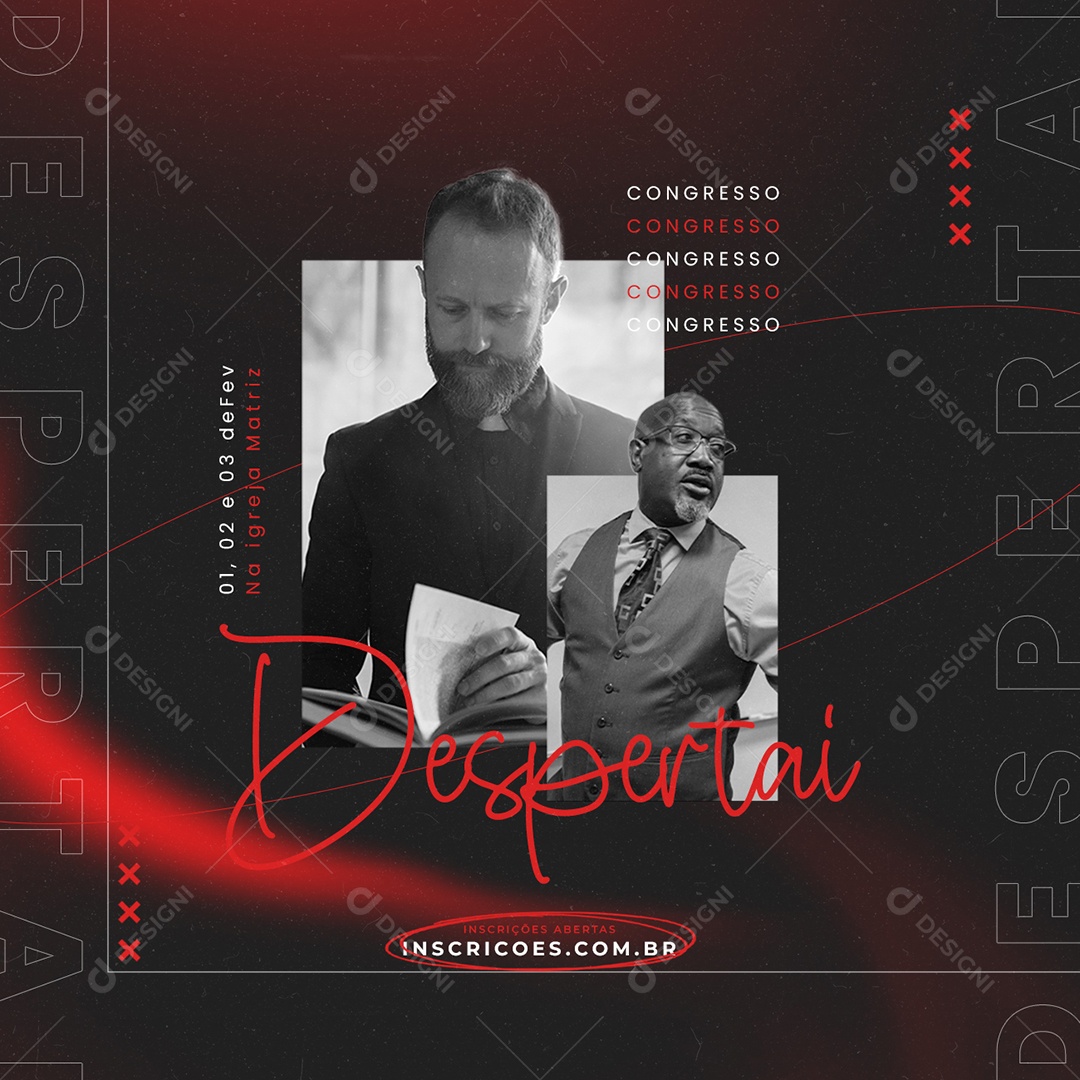 Despertai Congresso Gospel Igreja Social Media PSD Editável