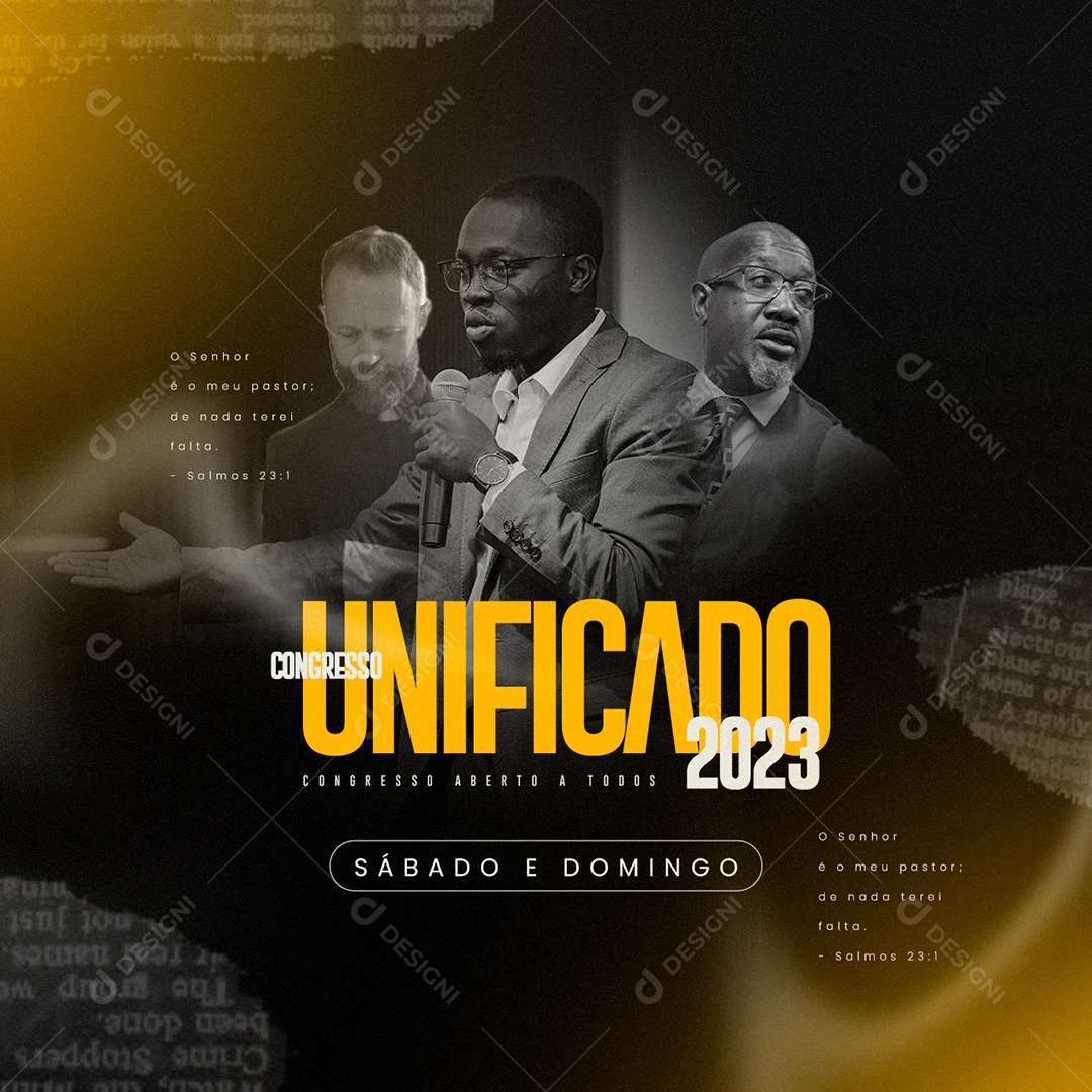 Congresso Unificado Gospel Igreja Social Media PSD Editável