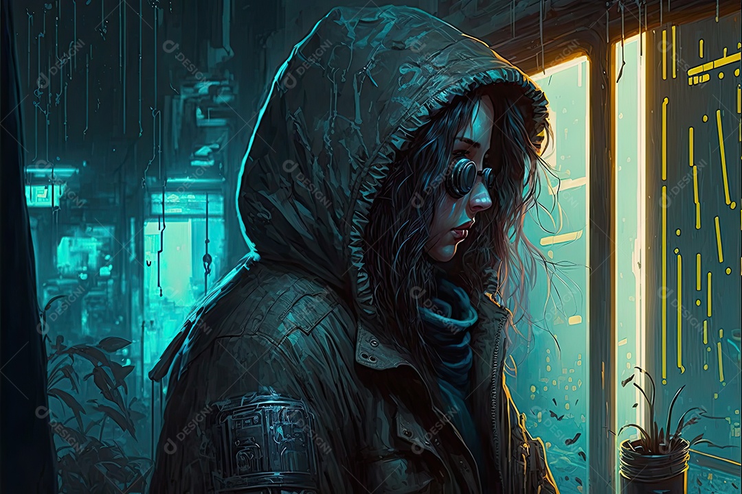 Ilustração de um personagem do jogo.