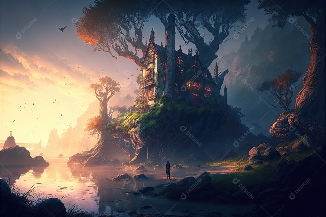 Ilustração de um personagem do jogo.