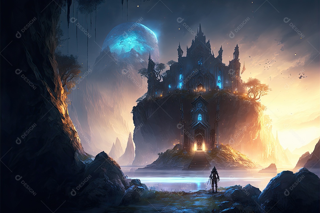 Ilustração de um personagem do jogo.