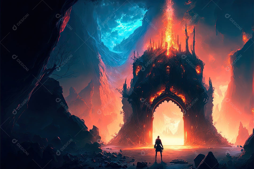 Ilustração de um personagem do jogo.