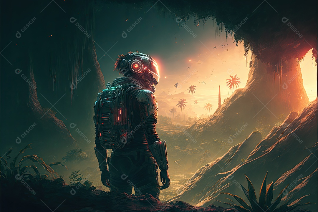 Ilustração de um personagem do jogo.