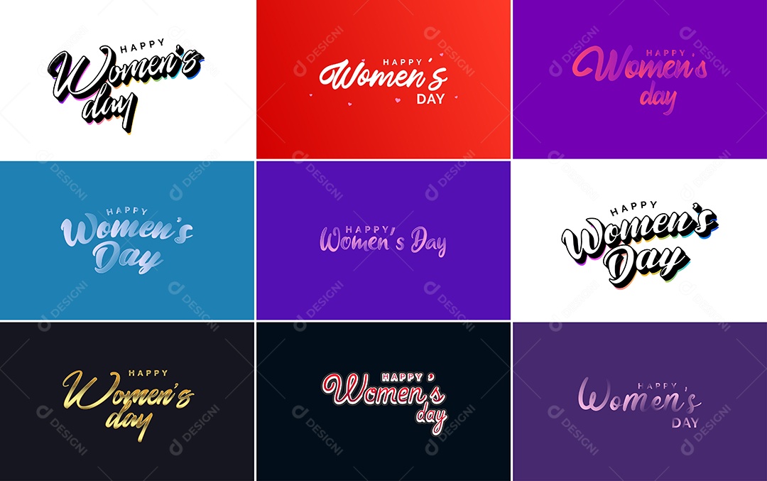 Textos De Feliz Dia Das Mulheres Vetor EPS