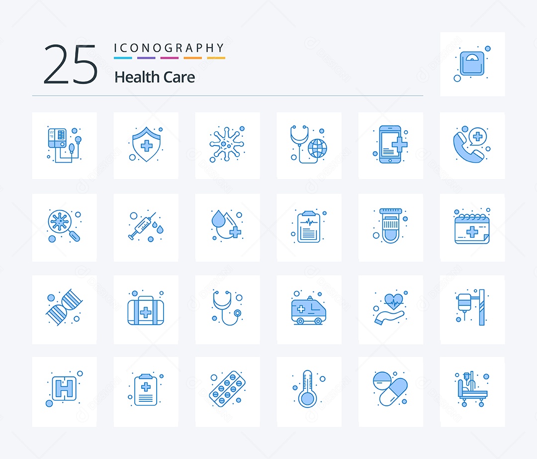 Pack De Ícones Azul Vetor EPS