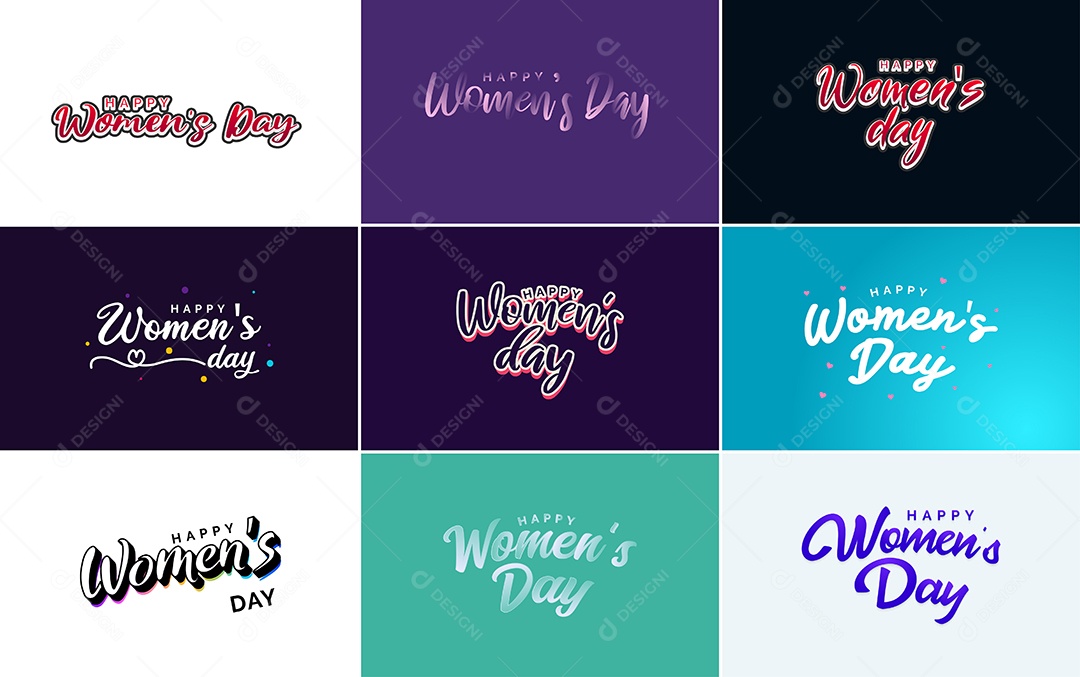 Textos De Feliz Dia Das Mulheres Vetor EPS