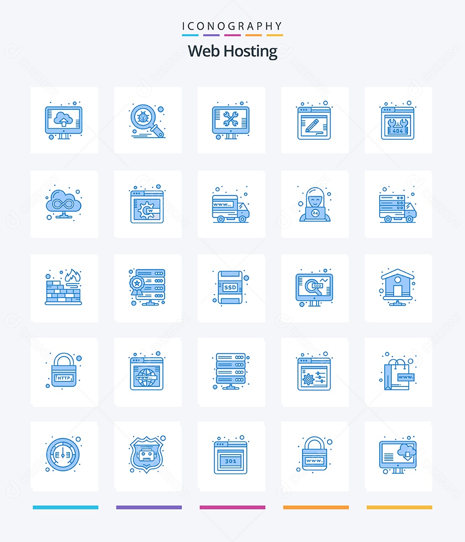 Pack De Ícones Azul Vetor EPS