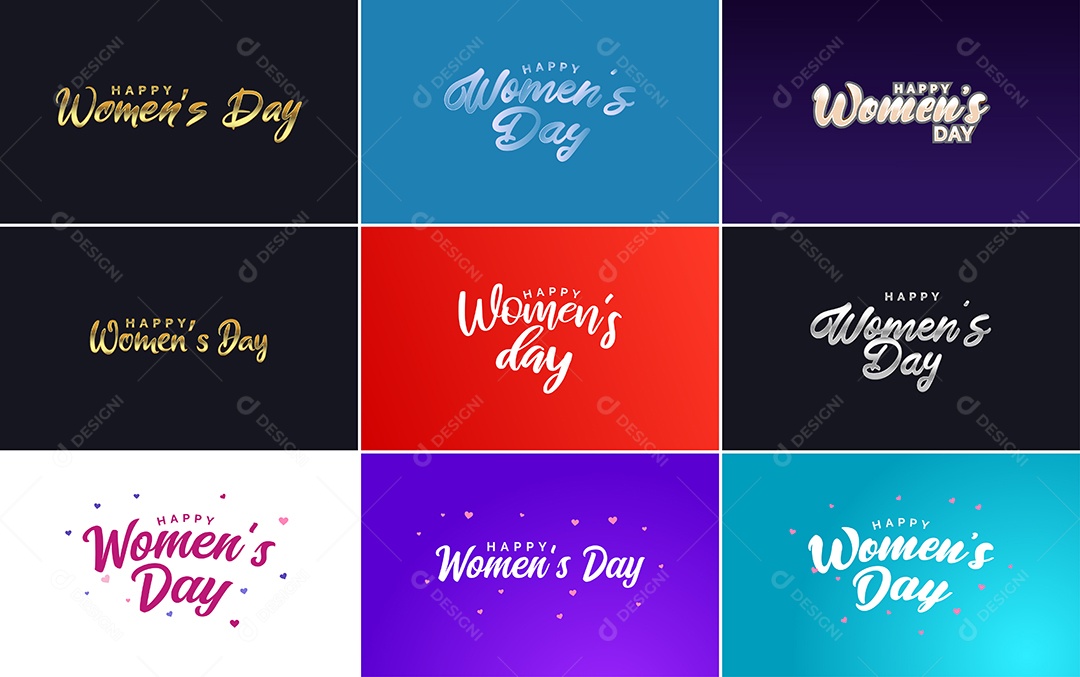 Textos De Feliz Dia Das Mulheres Vetor EPS