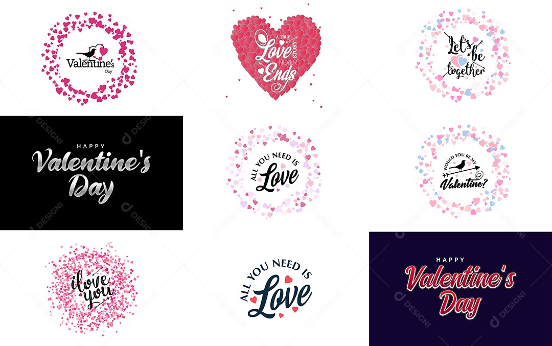 Textos De Feliz Dia Dos Namorados Vetor EPS