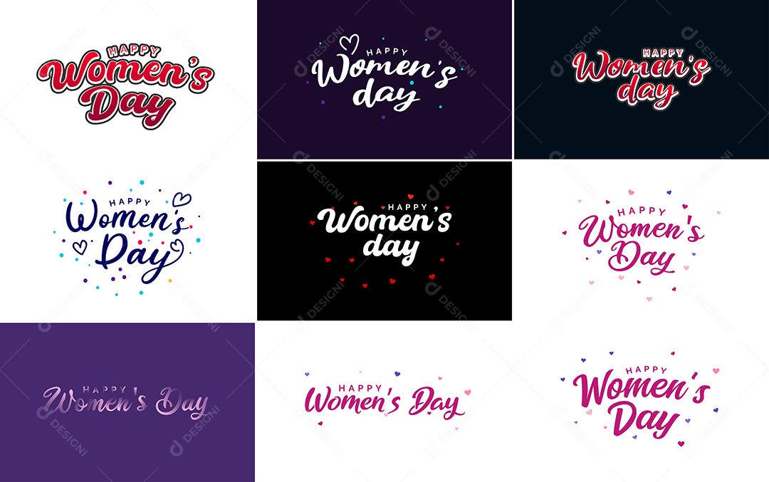 Textos De Feliz Dia Das Mulheres Vetor EPS