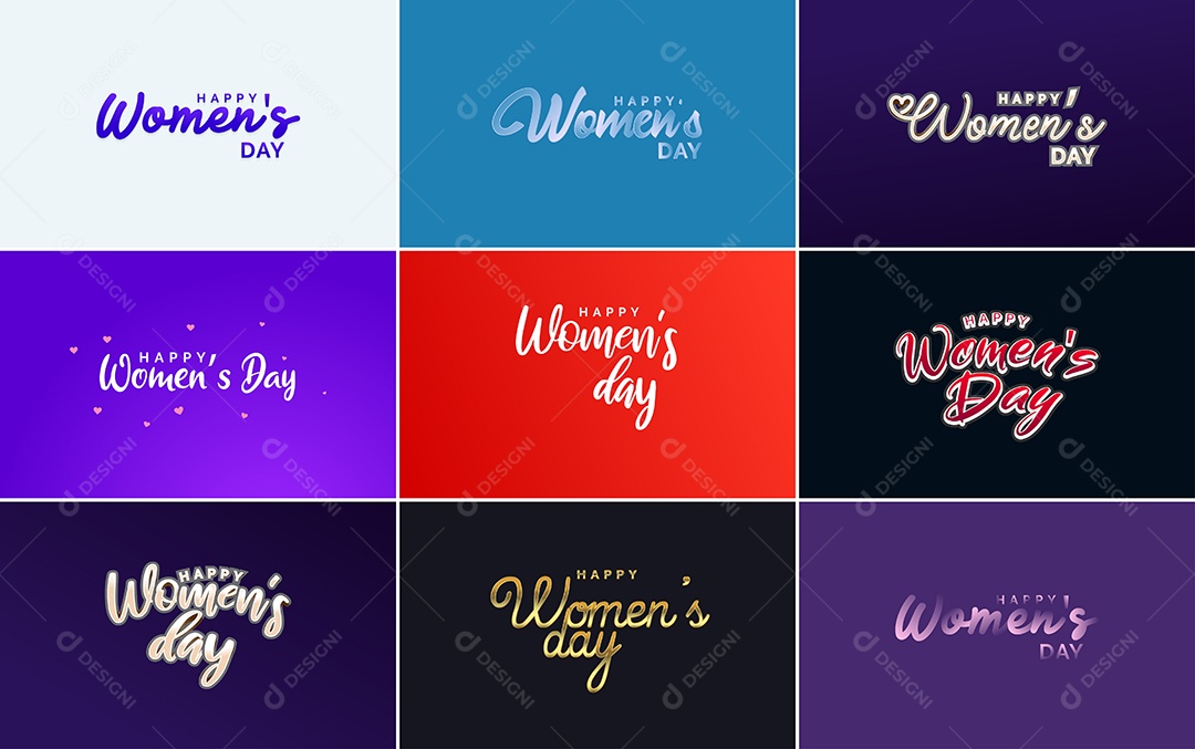 Textos De Feliz Dia Das Mulheres Vetor EPS