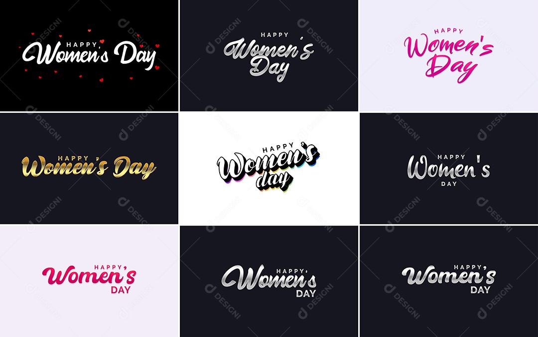 Textos De Feliz Dia Das Mulheres Vetor EPS