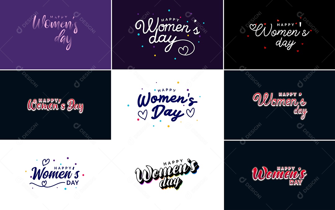 Textos De Feliz Dia Das Mulheres Vetor EPS