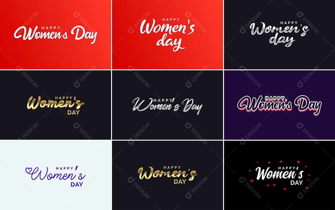 Textos De Feliz Dia Das Mulheres Vetor EPS