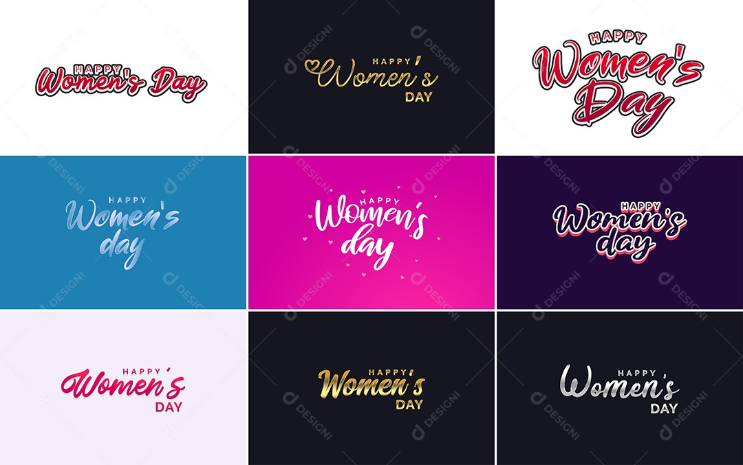 Textos De Feliz Dia Das Mulheres Vetor EPS