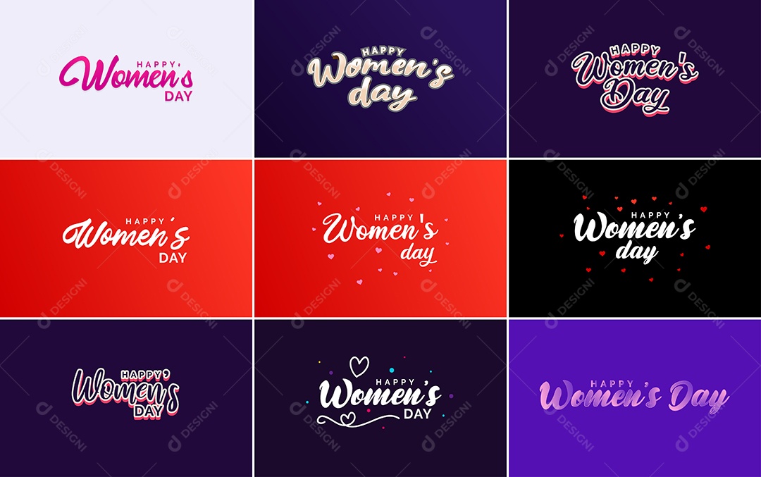 Textos De Feliz Dia Das Mulheres Vetor EPS