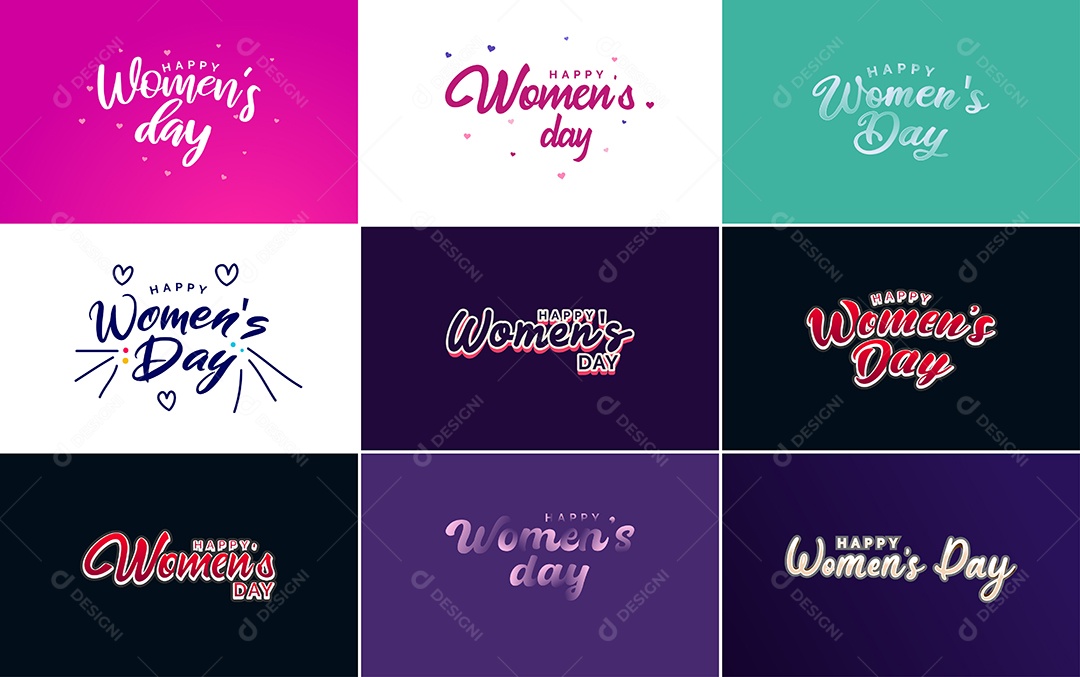 Textos De Feliz Dia Das Mulheres Vetor EPS