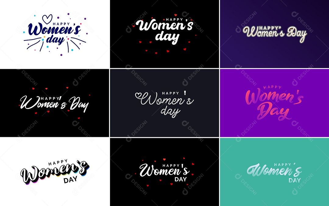 Textos De Feliz Dia Das Mulheres Vetor EPS