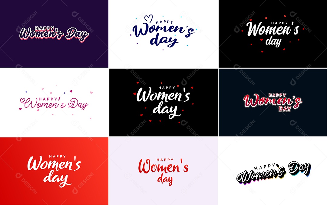 Textos De Feliz Dia Das Mulheres Vetor EPS