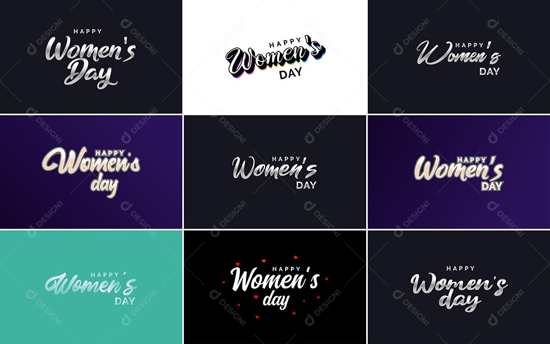 Textos De Feliz Dia Das Mulheres Vetor EPS