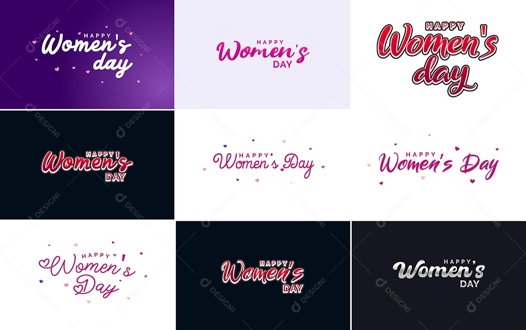 Textos De Feliz Dia Das Mulheres Vetor EPS