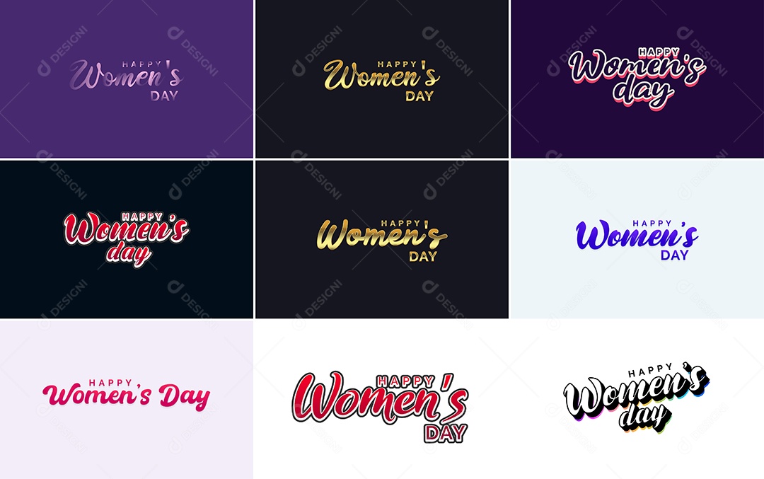 Textos De Feliz Dia Das Mulheres Vetor EPS