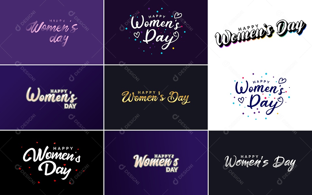 Textos De Feliz Dia Das Mulheres Vetor EPS