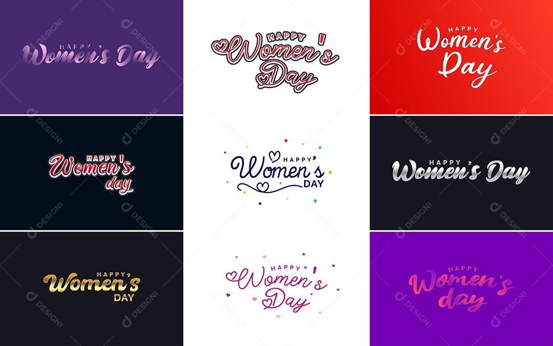 Textos De Feliz Dia Das Mulheres Vetor EPS