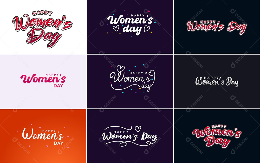 Textos De Feliz Dia Das Mulheres Vetor EPS