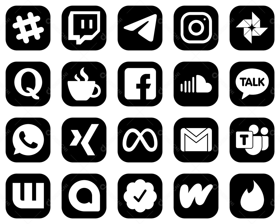 Pacote de Ícones de Mídia Social Vetor EPS