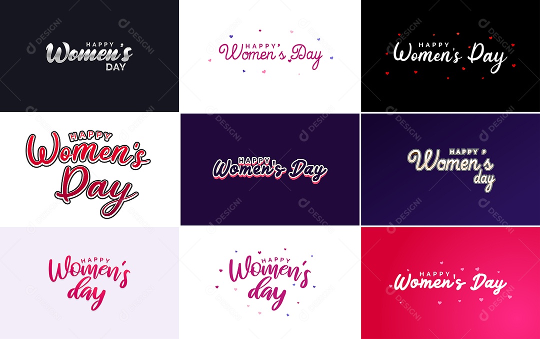 Textos De Feliz Dia Das Mulheres Vetor EPS