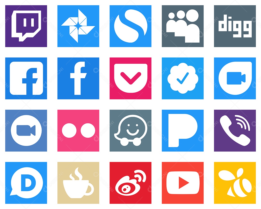 Pacote de Ícones de Mídia Social Vetor EPS