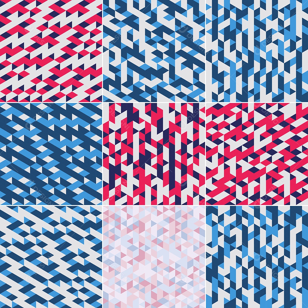 Fundos Isométrico Coloridos em Mosaico Vetor EPS