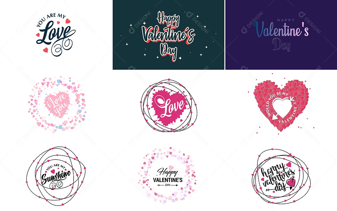 Textos De Feliz Dia Dos Namorados Vetor EPS