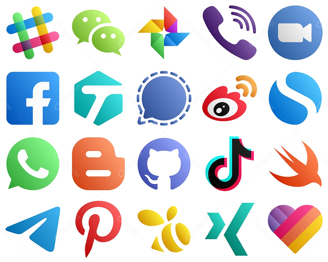 Pacote de Ícones de Mídia Social Vetor EPS