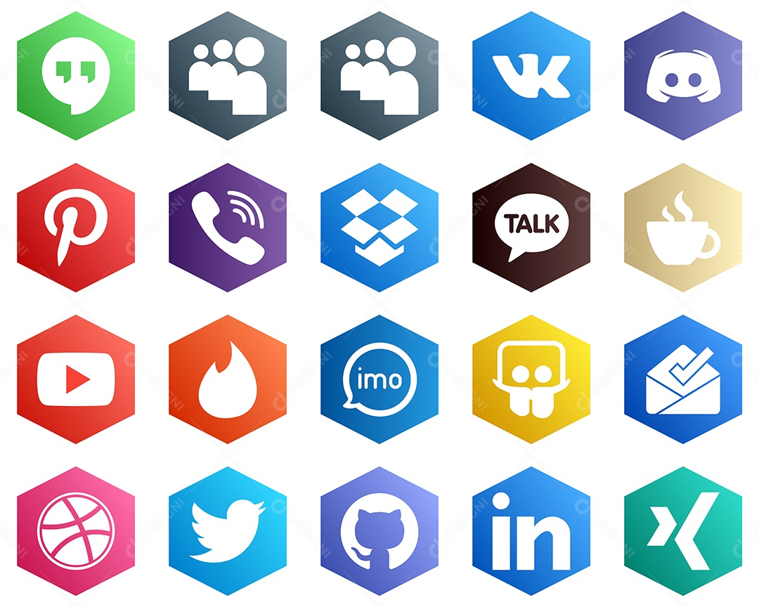 Pacote de Ícones de Mídia Social Vetor EPS