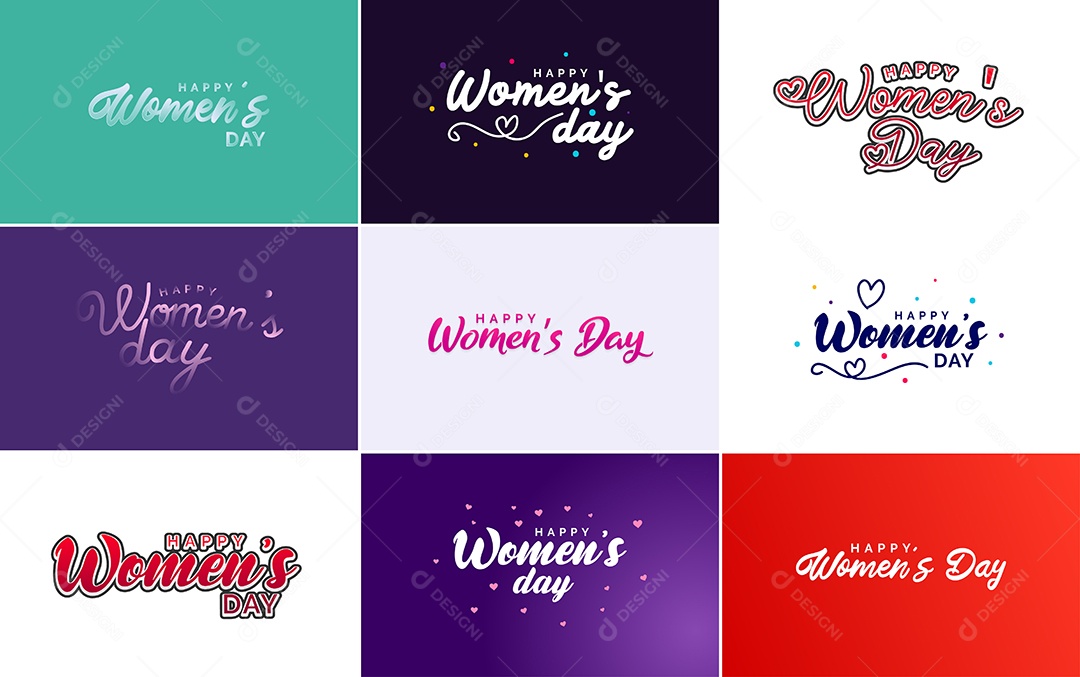 Textos De Feliz Dia Das Mulheres Vetor EPS