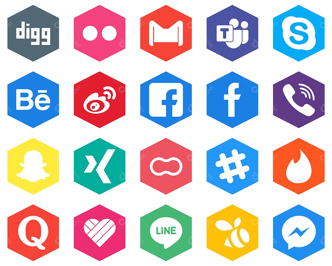 Pacote de Ícones de Mídia Social Vetor EPS