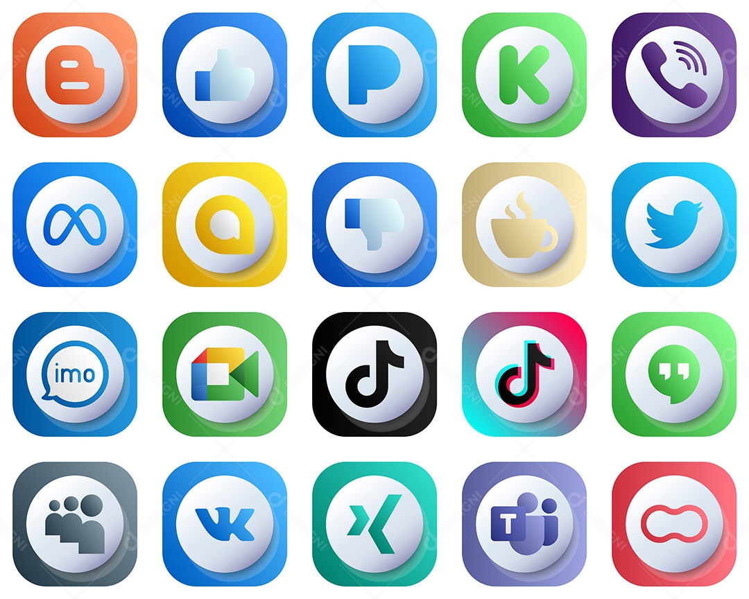 Pacote de Ícones de Mídia Social Vetor EPS