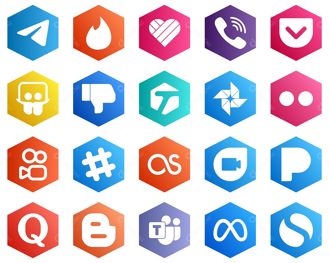 Pacote de Ícones de Mídia Social Vetor EPS