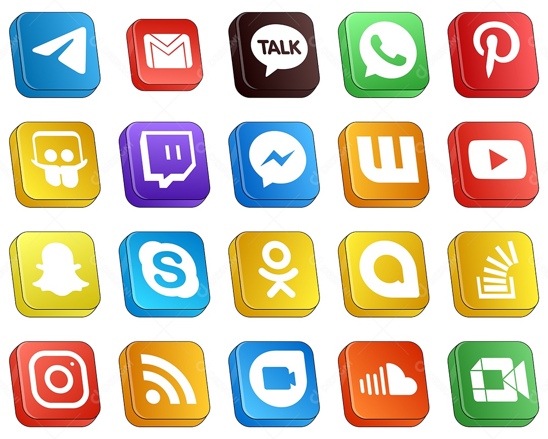Pacote de Ícones de Mídia Social Vetor EPS