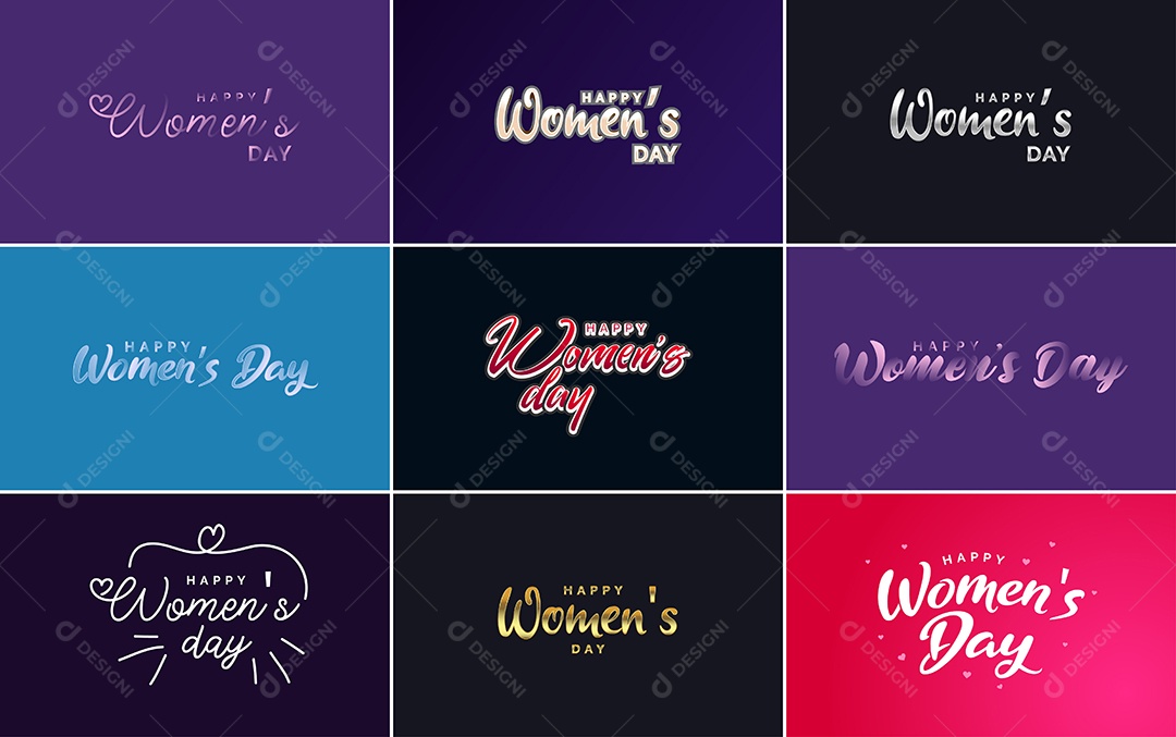 Textos De Feliz Dia Das Mulheres Vetor EPS