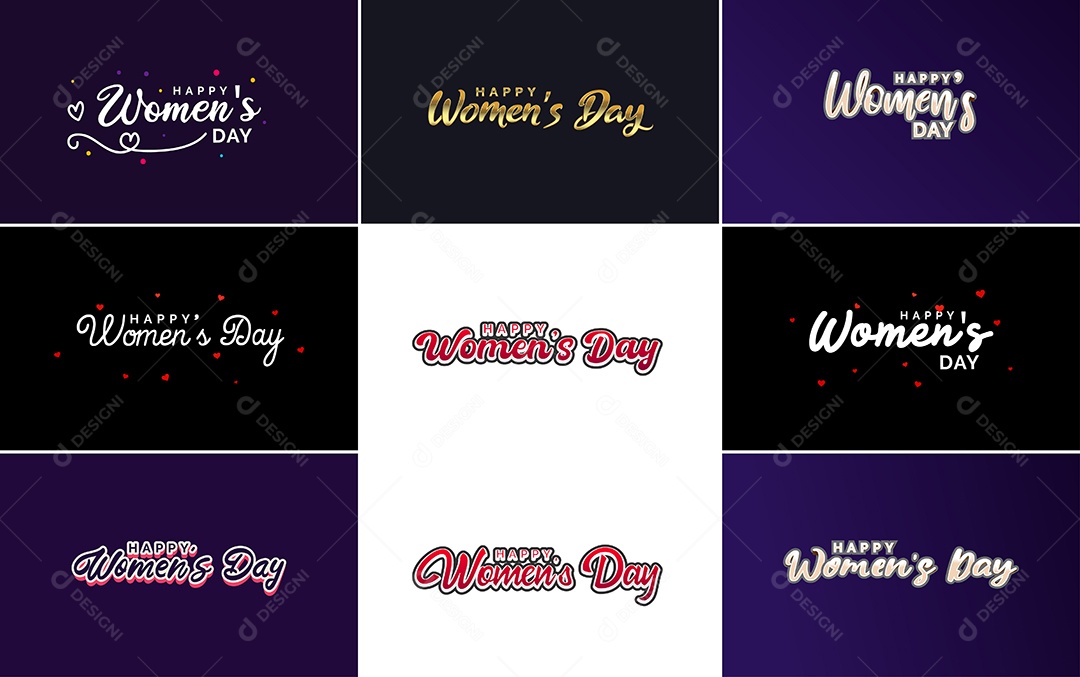 Textos De Feliz Dia Das Mulheres Vetor EPS