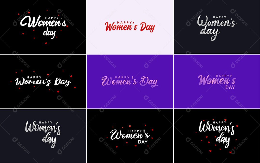 Textos De Feliz Dia Das Mulheres Vetor EPS