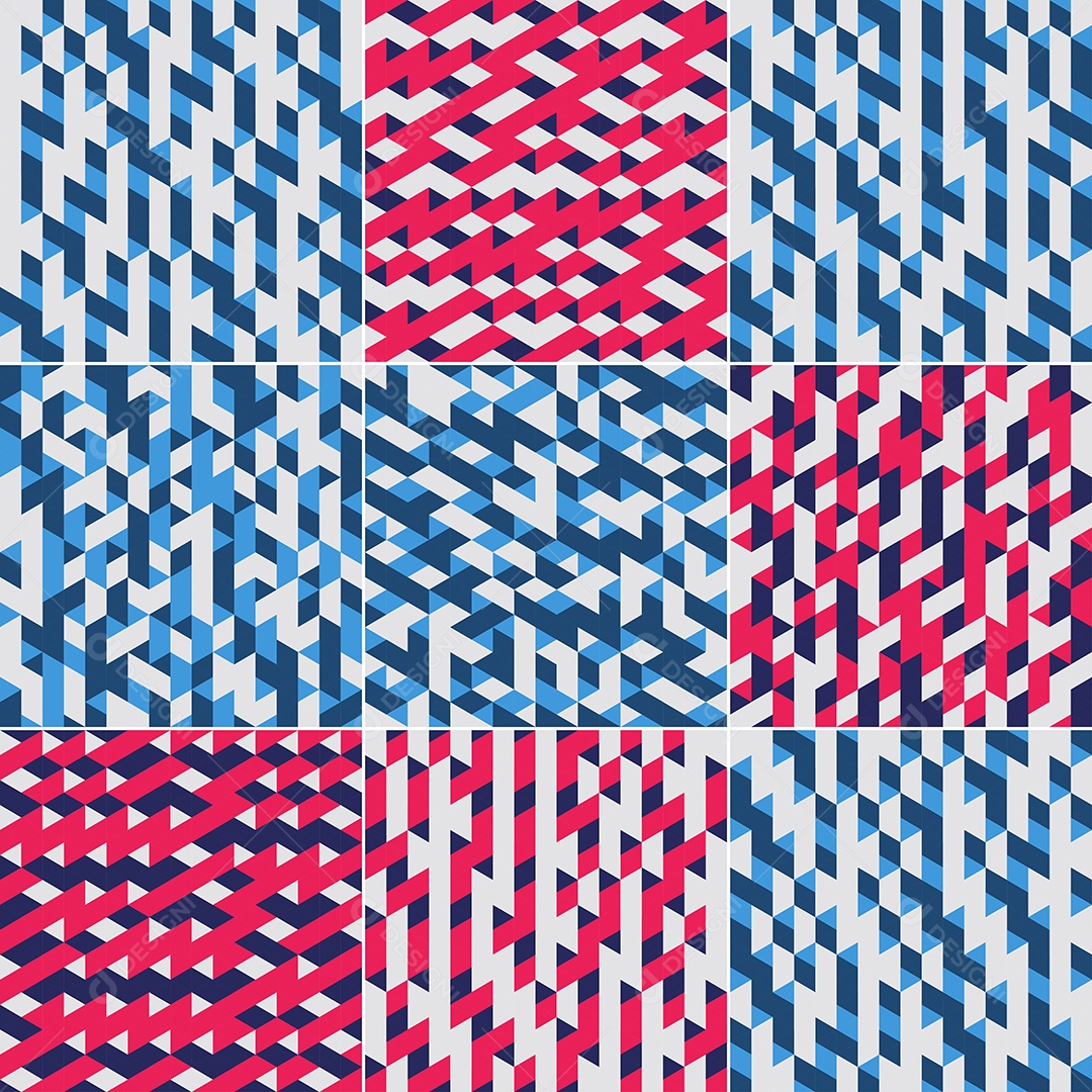 Fundos Isométrico Coloridos em Mosaico Vetor EPS