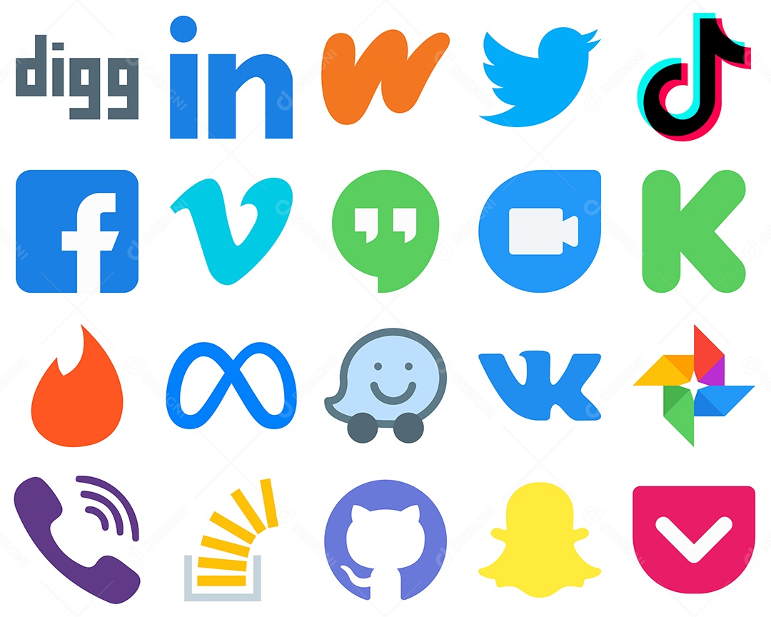 Pacote de Ícones de Mídia Social Vetor EPS