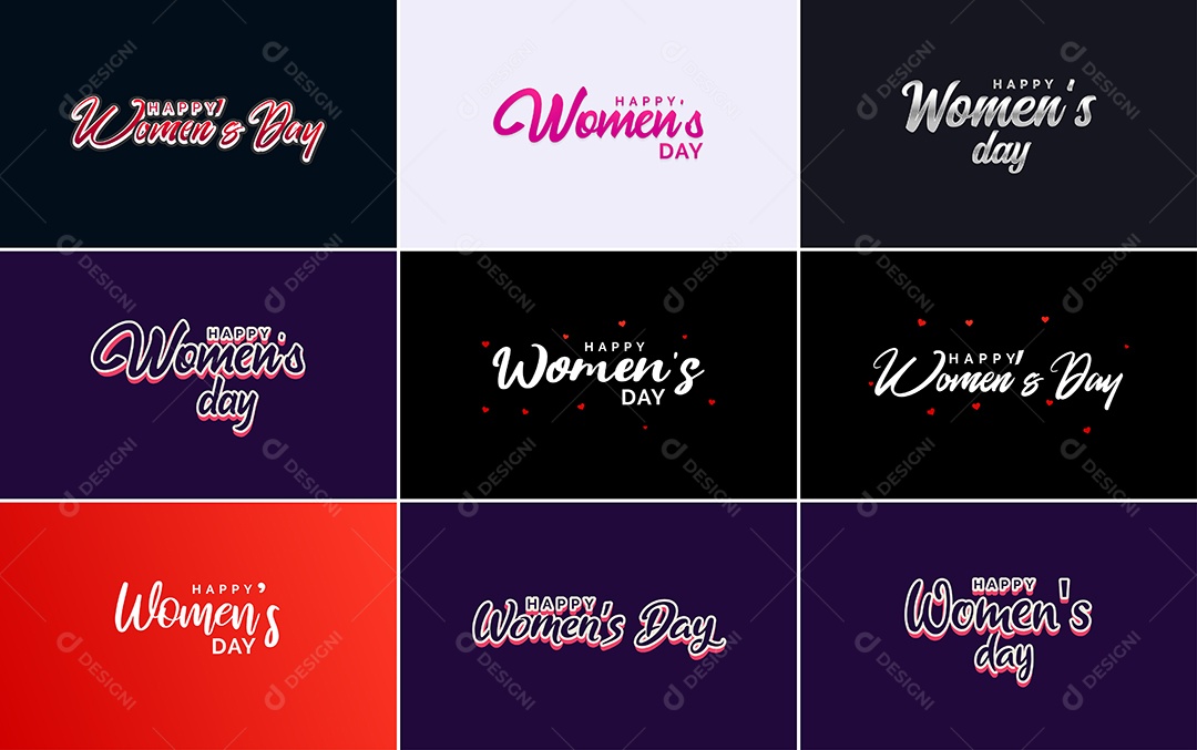 Textos De Feliz Dia Das Mulheres Vetor EPS