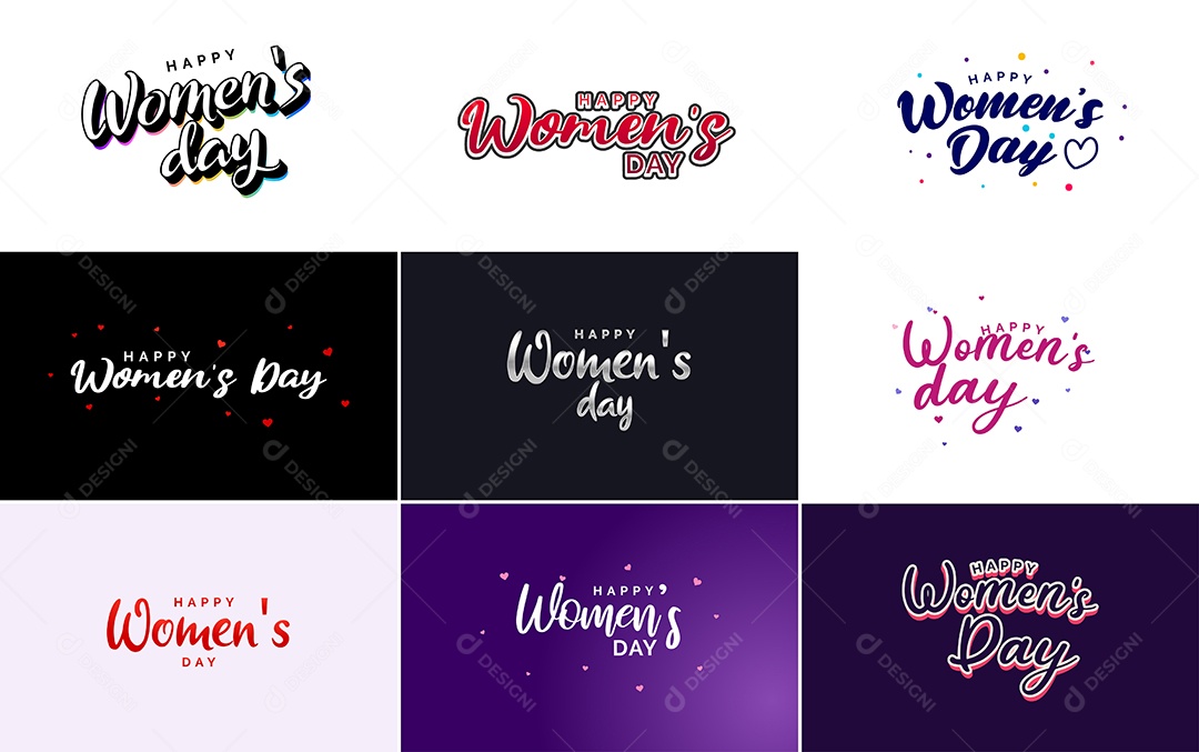 Textos De Feliz Dia Das Mulheres Vetor EPS