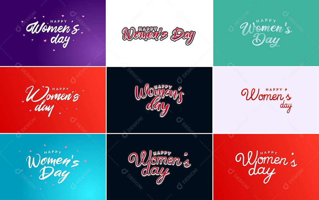 Textos De Feliz Dia Das Mulheres Vetor EPS